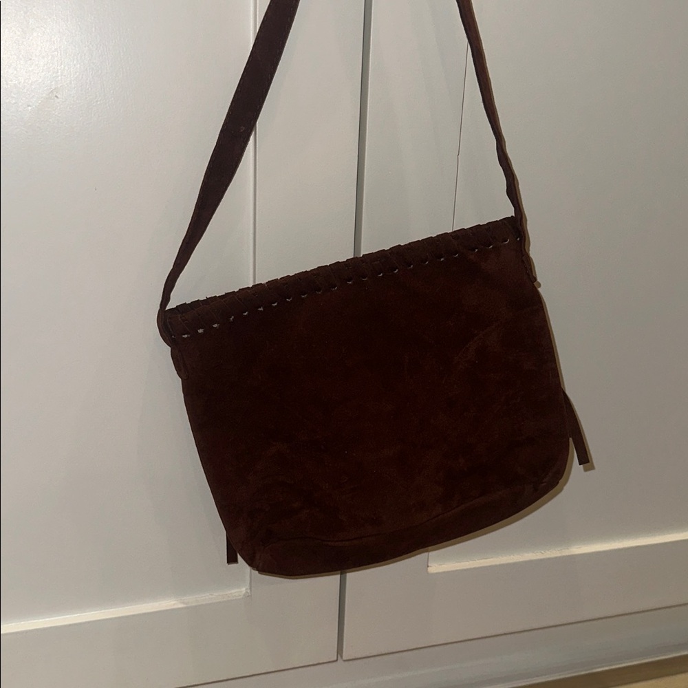 EUC Girls TCP The Children’s Place Brown Suede Fringe Bag Boho Western Purse - Picture 6 of 7